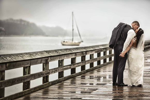 57-Bride-Groom-Wedding-Rain-Dock-Boat